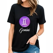 Gemini Zodiac Sign Stylish Summer Tops for Women, Graphic Print Tee