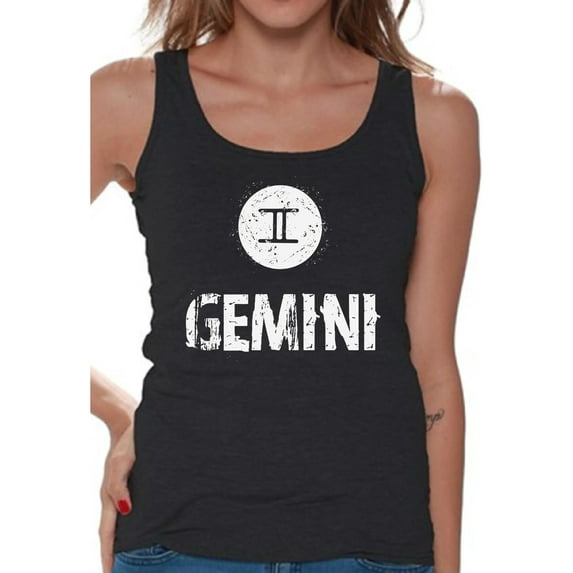 Gemini Zodiac Tank Top - Birthday Gifts for Women Wife Girlfriend - Horoscope Gemini Sign