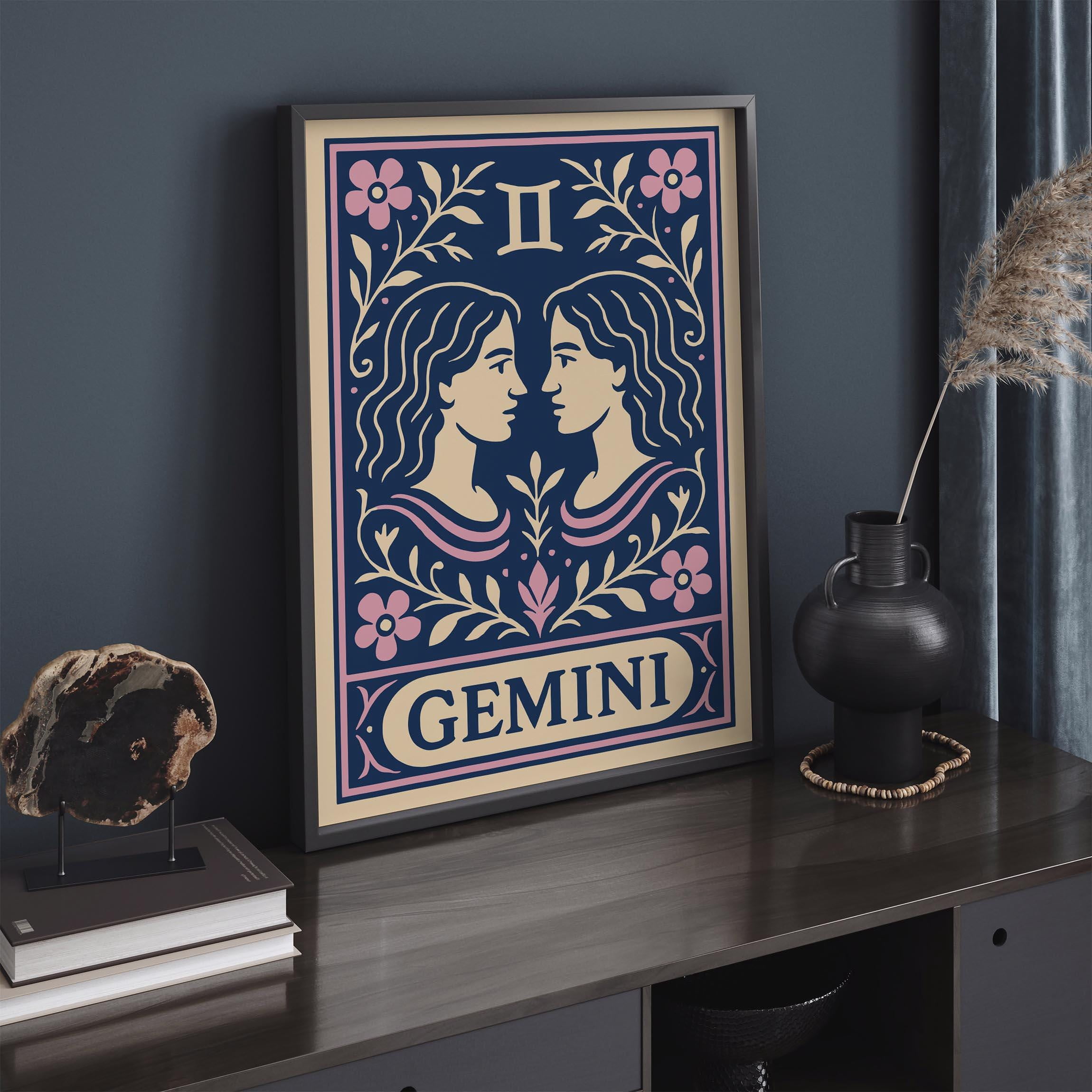 Gemini Zodiac Wall Art Print, Horoscope Sign Home Decor UNFRAMED Poster ...