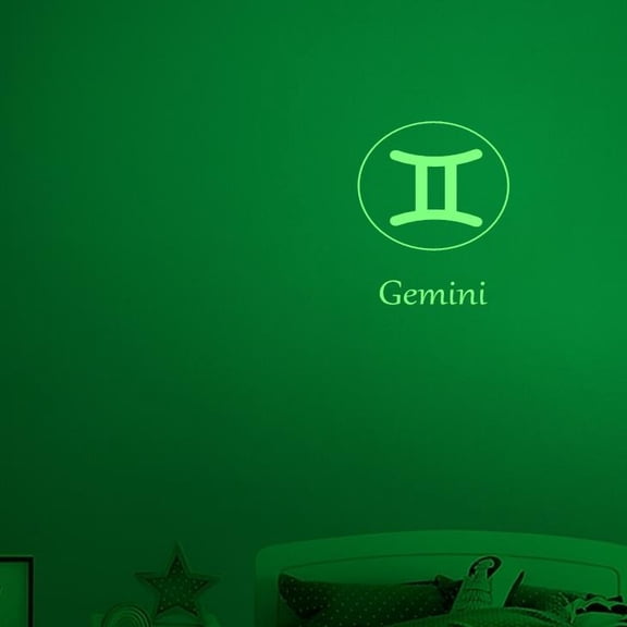Gemini mythology Vinyl Decal Sticker Luminescent Neon Glow Lime Green Industrial Grade USA-Made Wall Bumper Window Zodiac Atlas Stars Kid Room 15" inch Large