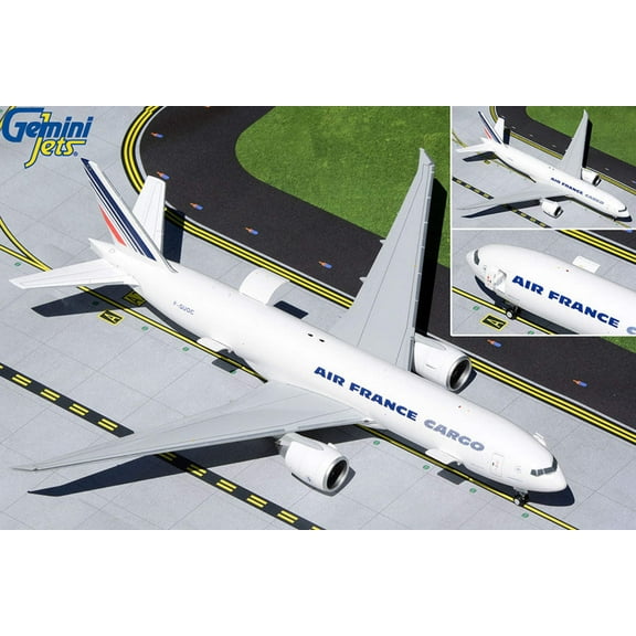 Boeing 777F Commercial Aircraft "Air France Cargo" White with Striped Tail 1/200 Diecast Model Airplane by GeminiJets