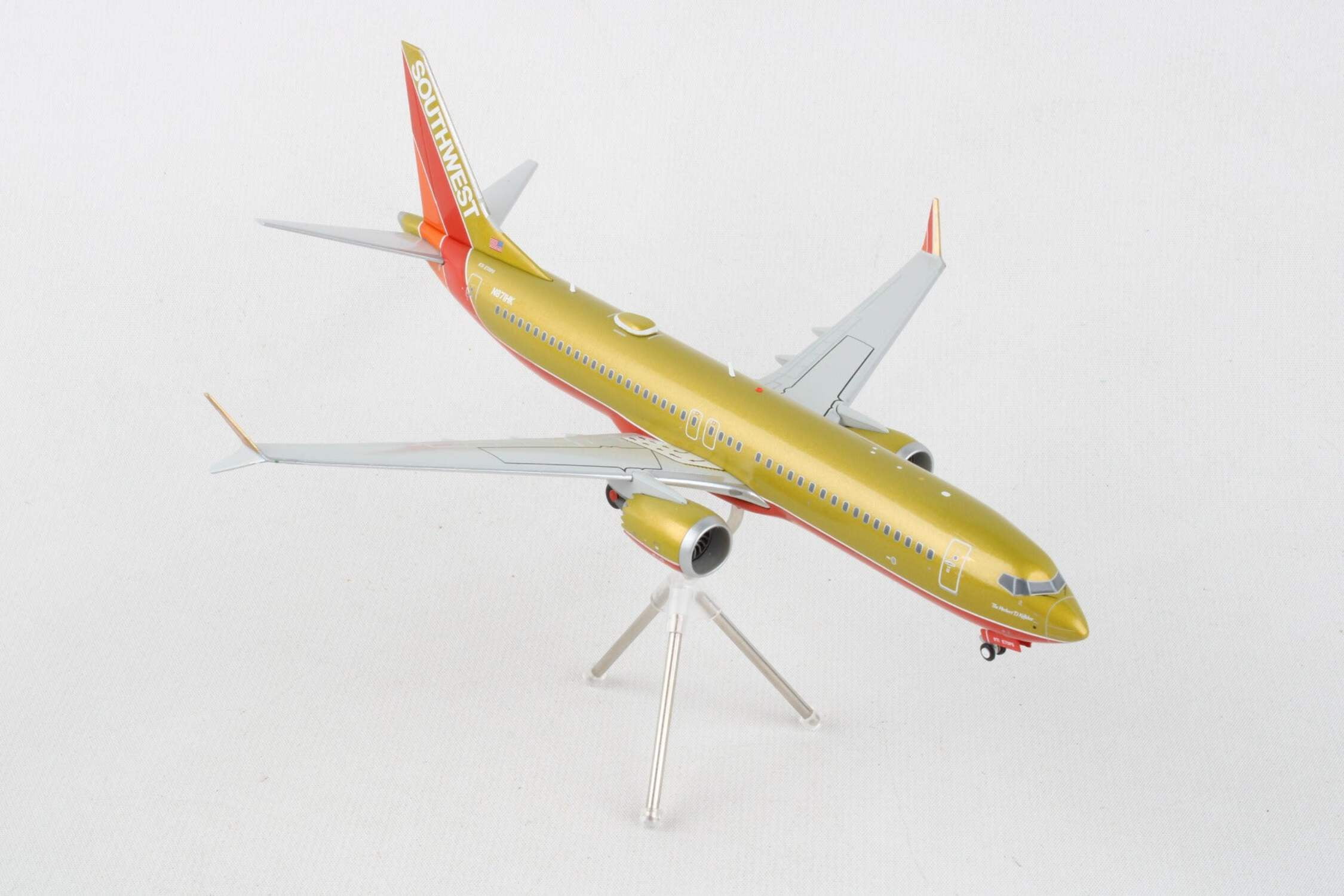 Swa Gold Model Boeing 737 MAX 8 Commercial Aircraft