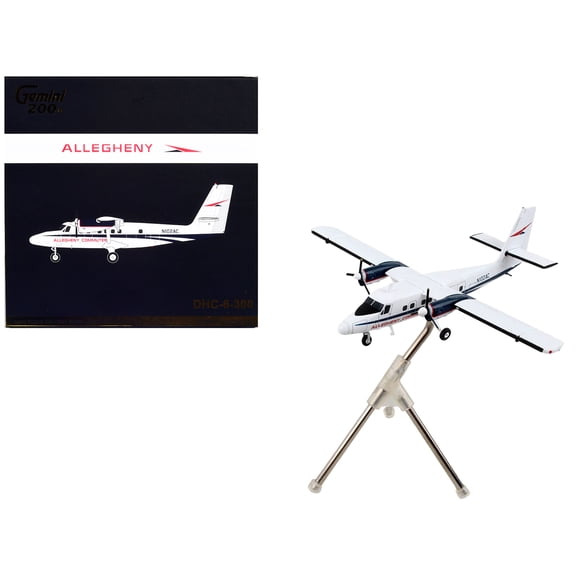 De Havilland DHC-6-300 Commercial Aircraft "Allegheny Airlines" White with Blue Stripes "Gemini 200" Series 1 200 Diecast Model Airplane by GeminiJets