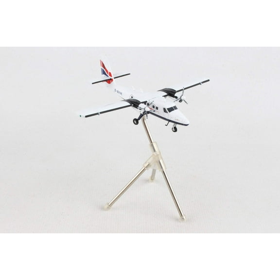 De Havilland DHC-6-300 Commercial Aircraft White w/Striped Tail "Gemini 200" Series 1/200 Diecast Model Airplane by GeminiJets