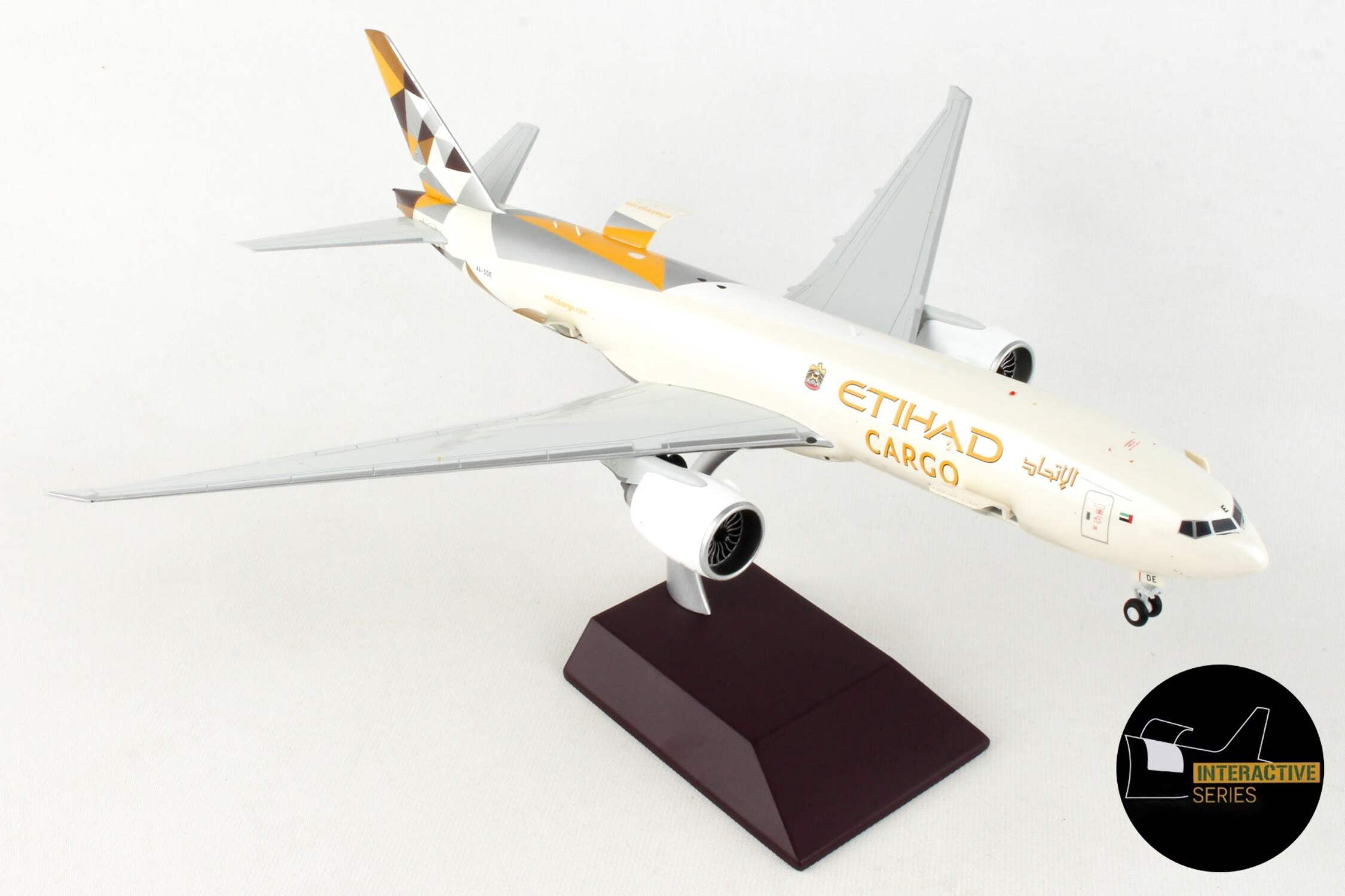 Boeing 777F Commercial Aircraft "Etihad Airways Cargo" Beige with Tail Graphics 1/200 Diecast Model Airplane by GeminiJets