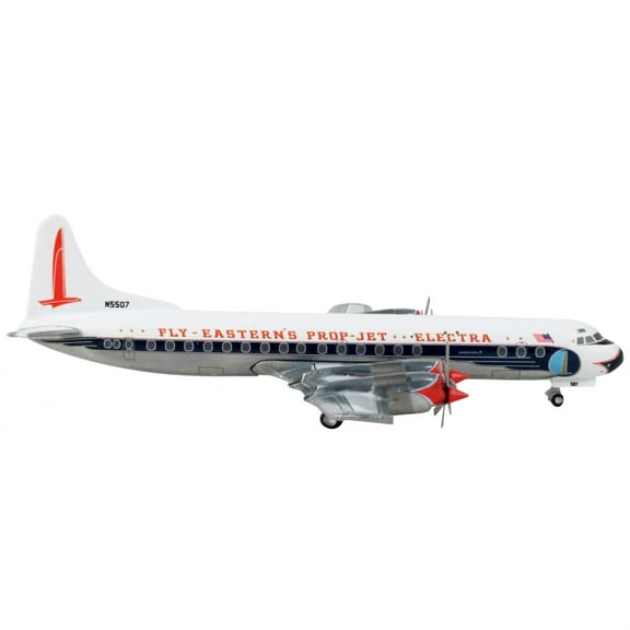 Lockheed L-188 Electra Commercial Aircraft "Eastern Air Lines" White with Dark Blue 1/400 Diecast Model Airplane by GeminiJets