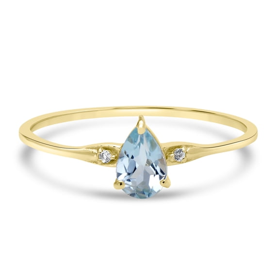 Gemistry 0.44 Ct Pear Blue and White Topaz Midi Ring in Sterling Silver