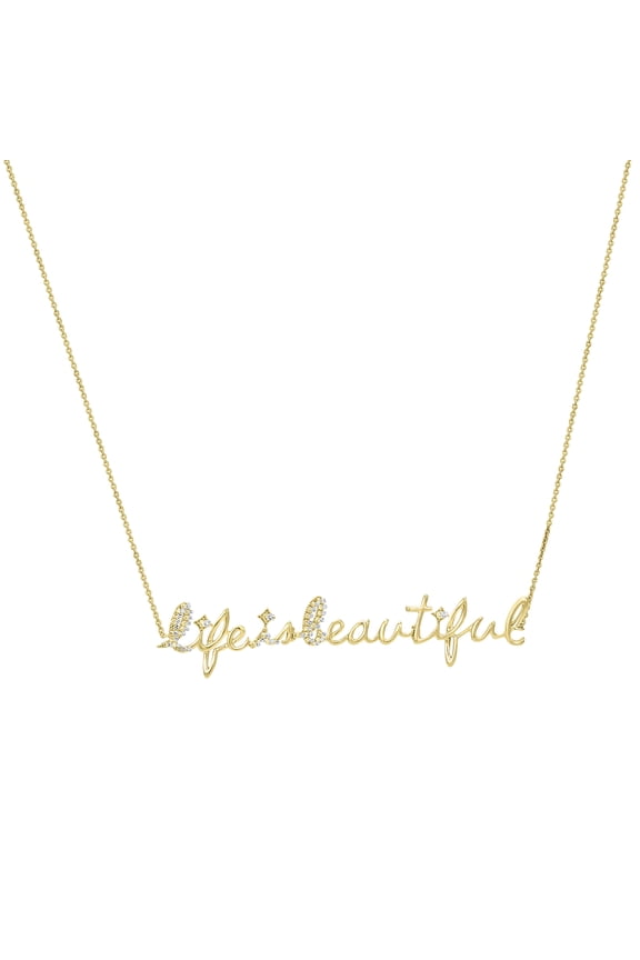 14K Yellow Gold 0.13 Ct Round Diamond Pendant Necklace(GH Color, I1 Clarity)