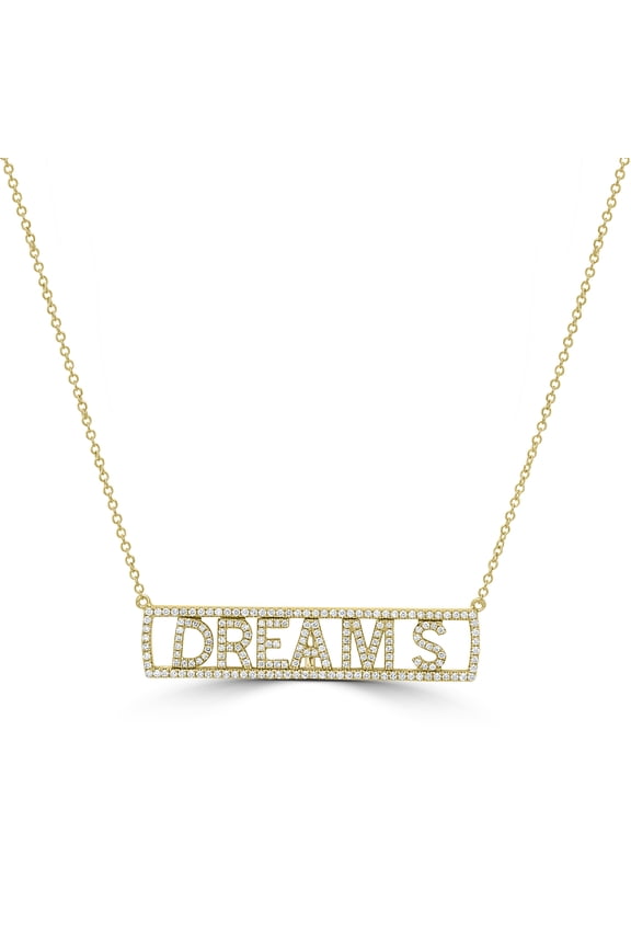 14K Yellow Gold 0.6 Ct Round Diamond Dream Pendant Necklace(GH Color, I1 Clarity)