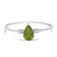 thumbnail image 1 of Gemistry Dew 14k Gold Peridot Gemstone Stackable Pear Ring, 1 of 5