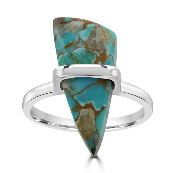 Gemistry "GG Collection" Wrapped Triangular Gemstone Cabochon High Polish Ring in Sterling Silver