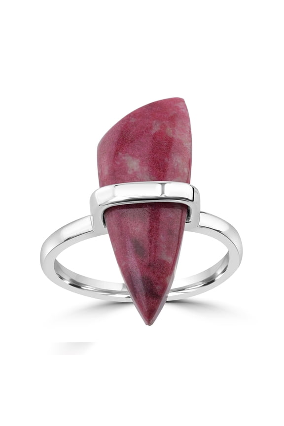"GG Collection" Wrapped Triangular Gemstone Cabochon High Polish Ring in Sterling Silver