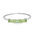 thumbnail image 1 of Gemistry Heidi 14kt White GoldPeridot Gemstone Stackable 3-Stone Baguette Ring, 1 of 5