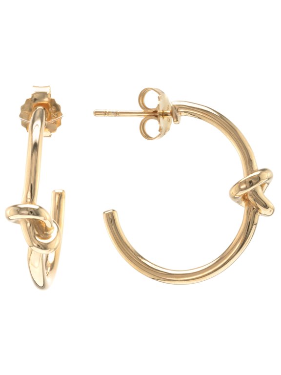 Judy Crowell Jewelry Gold Over Sterling Silver High Polish Open Knot Hoop Earrings