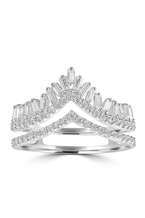 Judy Crowell Jewelry Sterling Silver Cubic Zirconia Crown Ring, Size 7
