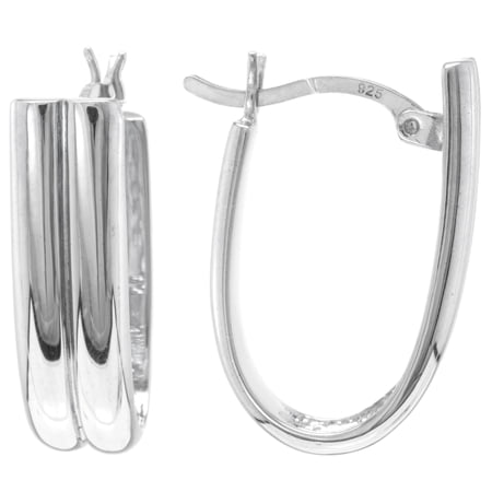 Gemistry Judy Crowell Jewelry Sterling Silver Double U Tube Hoop Earrings