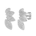 thumbnail image 1 of Gemistry Judy Crowell Jewelry Sterling Silver Graduated Marquis Cubic Zirconia Crawler Earrings, 1 of 4