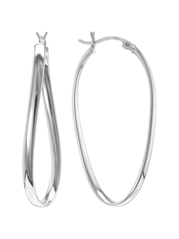 Judy Crowell Jewelry Sterling Silver Twist Hoop Earrings