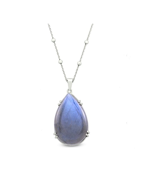 Sterling SIlver Pendant Necklace With Labradorite