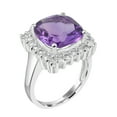 thumbnail image 1 of Gemistry Sterling Silver Amethyst & White Topaz Women's Ring, (6.79 cttw), 1 of 4