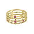 thumbnail image 1 of Gemistry Waverly 14k Gold Ruby Gemstone 4 Row Stackable Ring, 1 of 4
