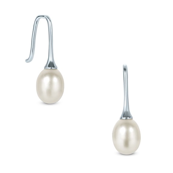 Gemistry White Cultured Freshwater Pearl Teardrop Earrings in 925 Sterling Silver for Women
