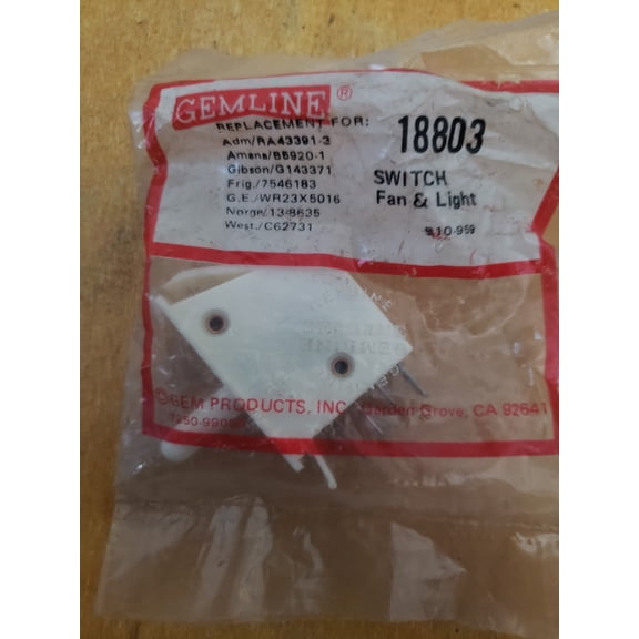 Gemline Fan & Light Switch 18803 (Replaces WR23X5016)