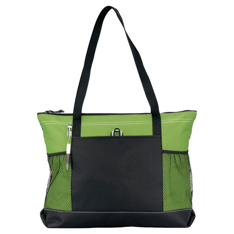 Chevron Multi (lime zipper) -- Handsewn Project Bag with Grommets