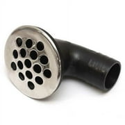 Gemlux Boat Low Profile Drain 89509 | 90 Degree 1 1/2 Inch SS Cap