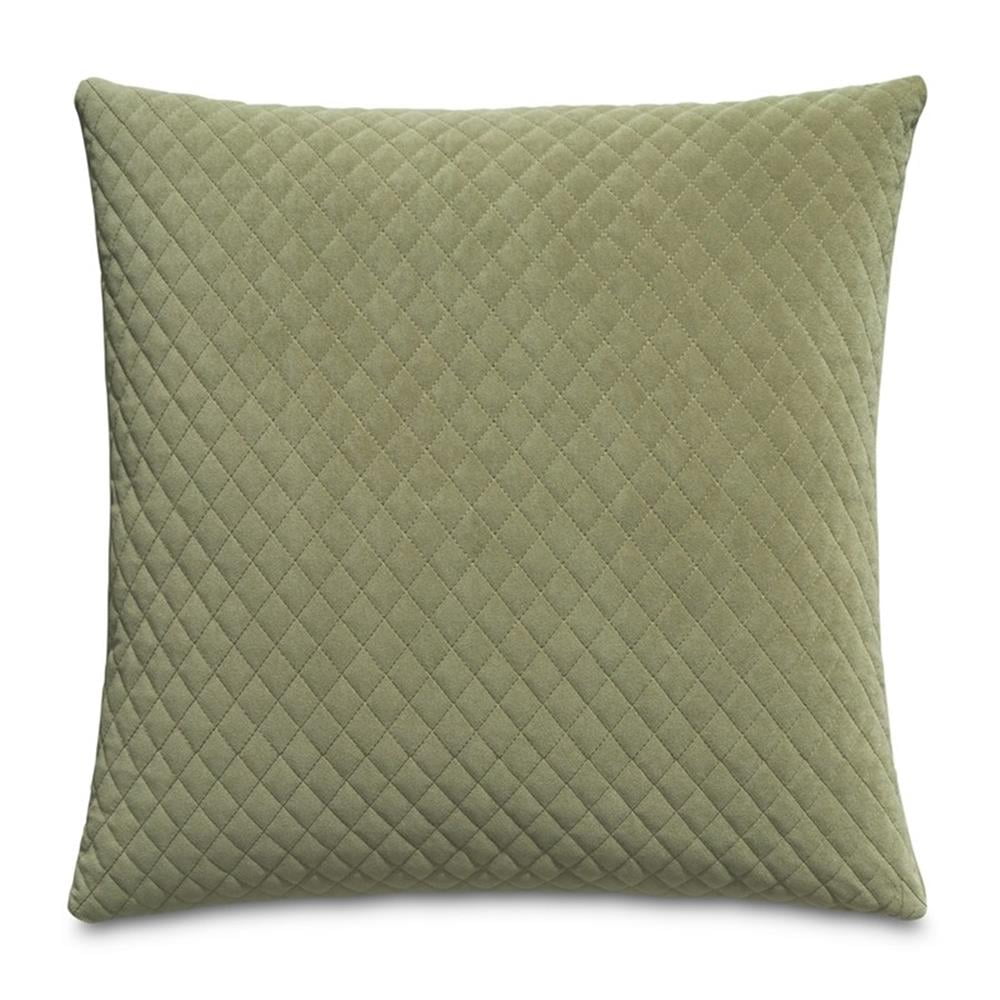 Gemma 21" Tarragon Green Velvet Quilted Throw Pillow Set