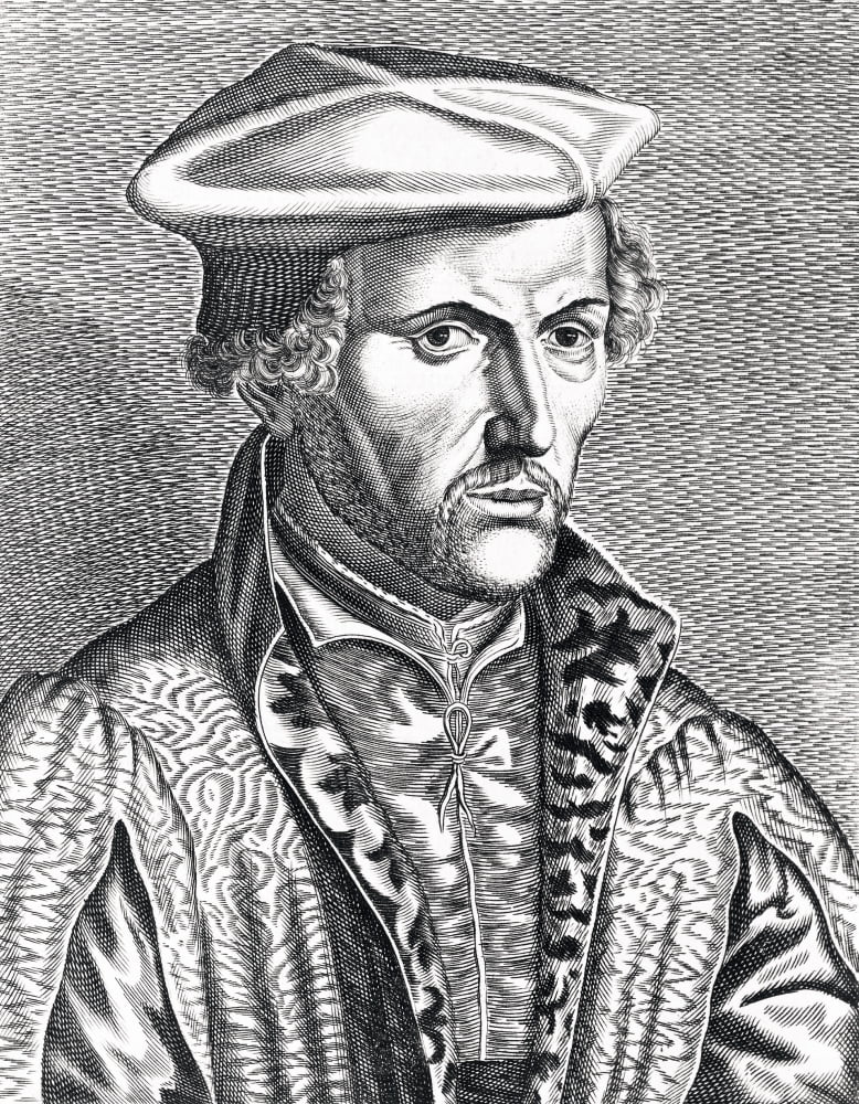 Gemma Frisius Aka Reiner Gemma 1508 To 1555 Dutch Cartographer Instrument Maker And Mathematician From 18Th Century Woodcut Canvas Art - Ken Welsh Design Pics (24 x 32)