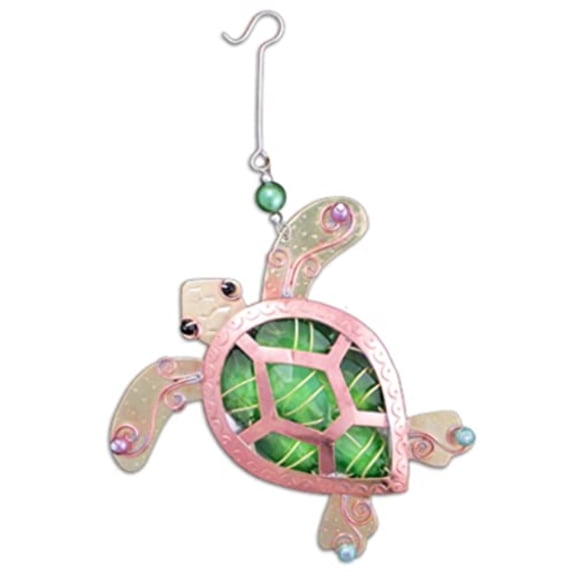 Gemma Sea Turtle Metal Christmas Tree Ornament 4.25 Inch Fair Trade Multicolor