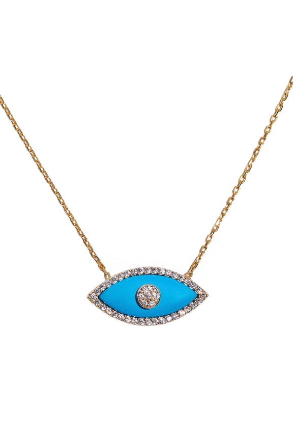 Gemma silver gold plated turquoise eye necklace