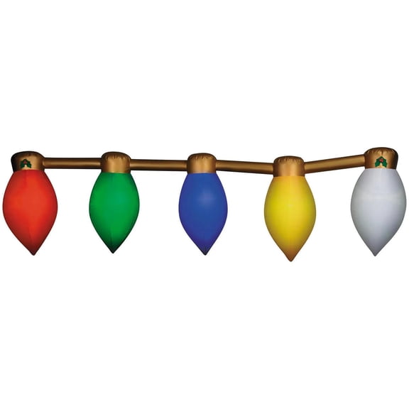 13 Ft. 5 3/4" Airblown Inflatable Hanging Multicolor Christmas Lightbulb String