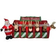 thumbnail image 1 of Gemmy Christmas Airblown Inflatable Santa Reindeer Stable Giant, 4.5 ft Tall, Multicolored, 1 of 2