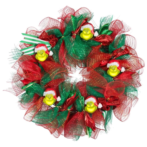 Gemmy 22 in EmoteGlow Dr. Seuss The Grinch Musical & Lighted Wreath  - Red