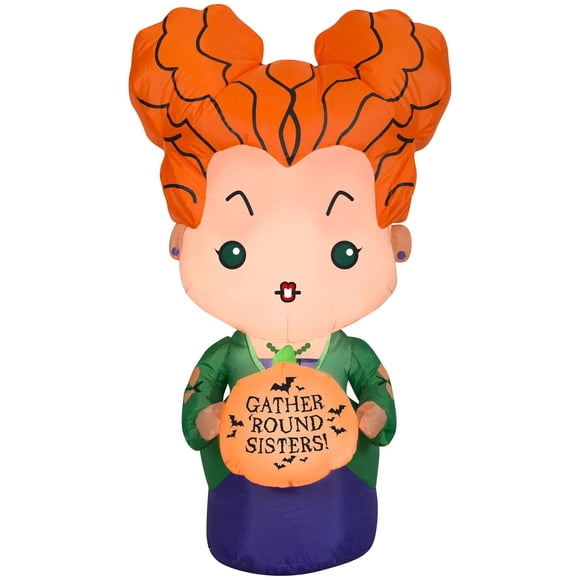 Gemmy 3.5 ft Airblown Blowup Inflatable Hocus Pocus Winifred Sanderson Outdoor Decoration - Orange