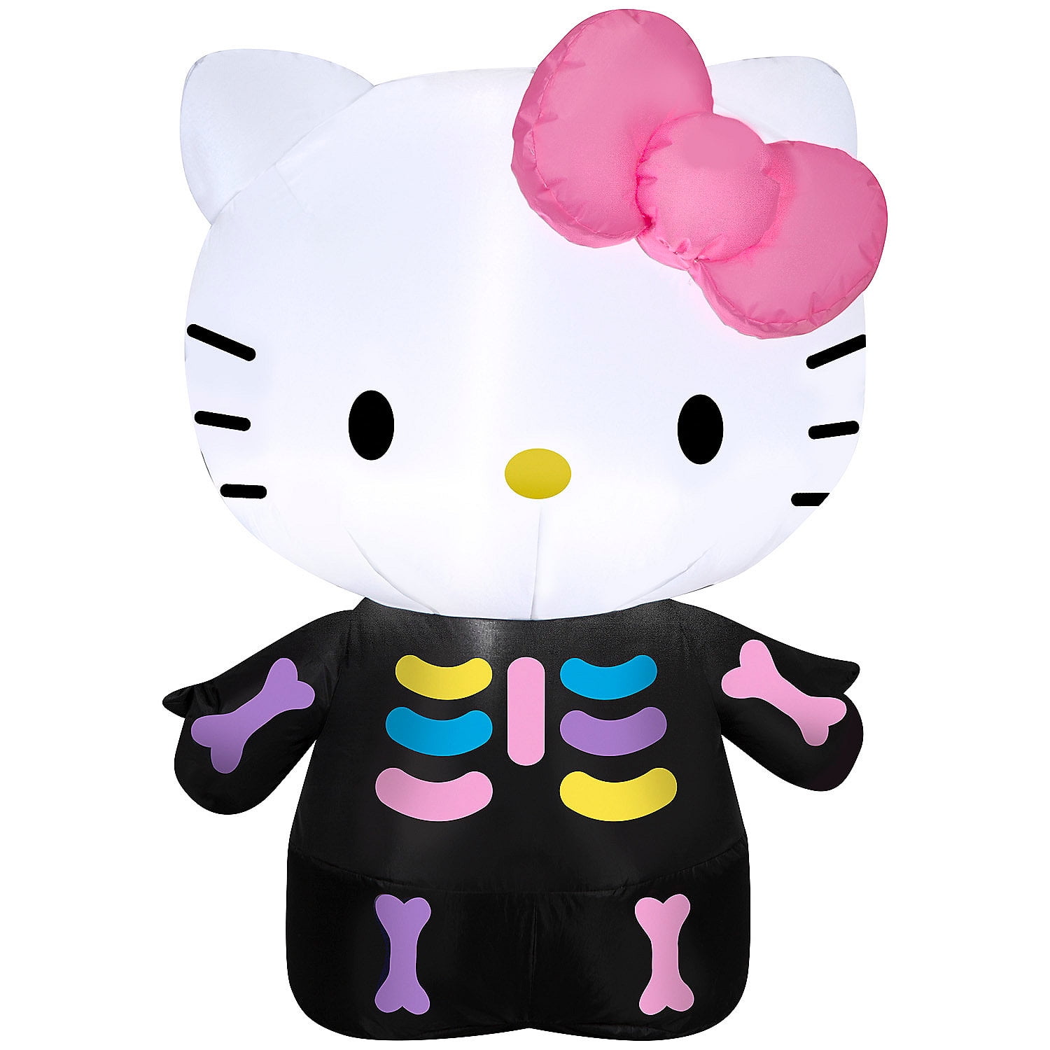 Hello Kitty Women's Neon Skeleton Halloween Costume Inflatable - Pink Small