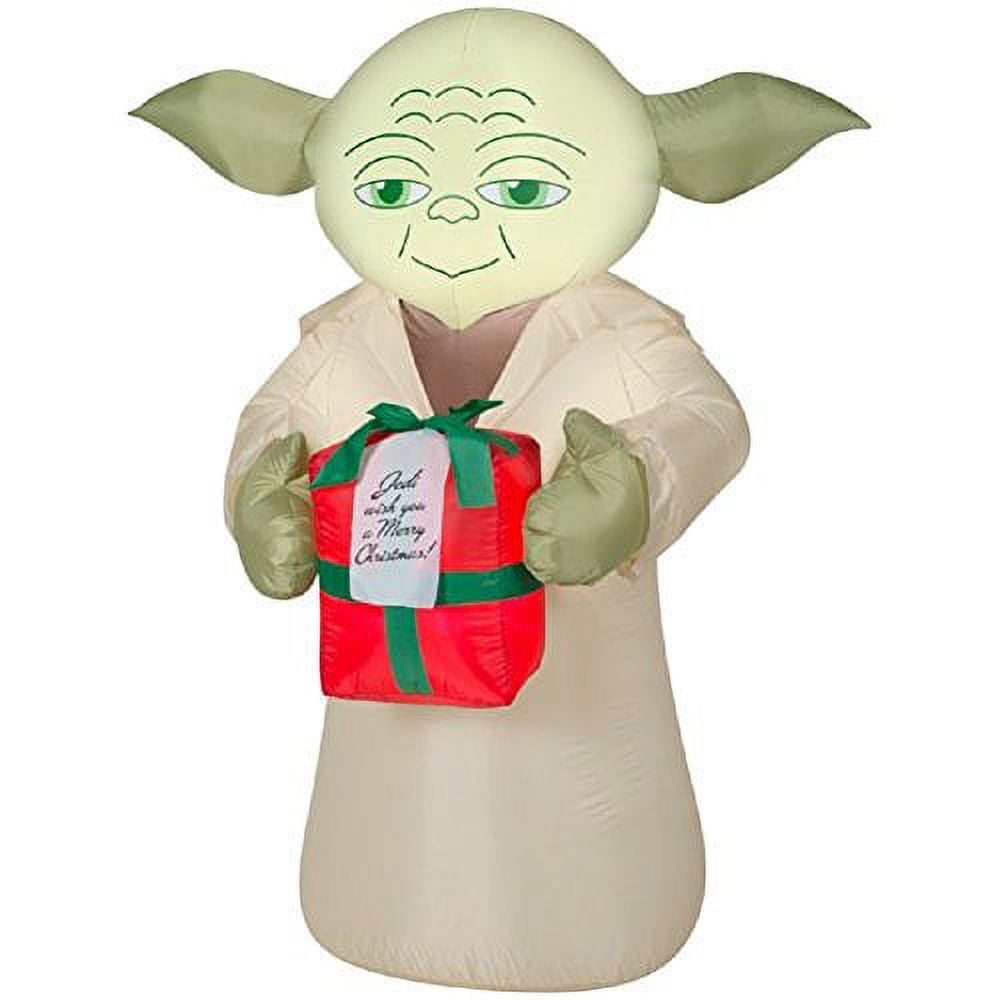 Gemmy 38581 Inflatables Christmas Airblown, Star Wars Yoda W/Present