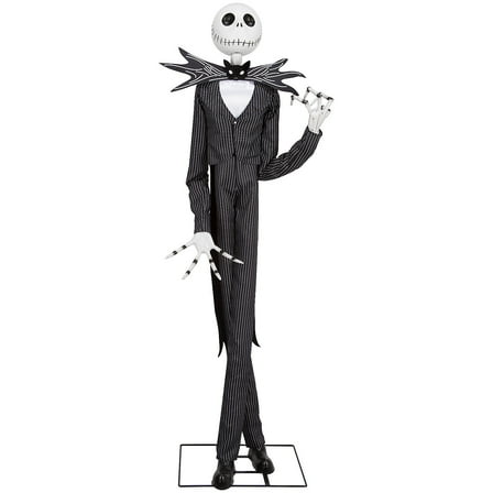 78" Animated Deluxe The Nightmare Before Christmas Black & Purple Jack Skellington Decoration