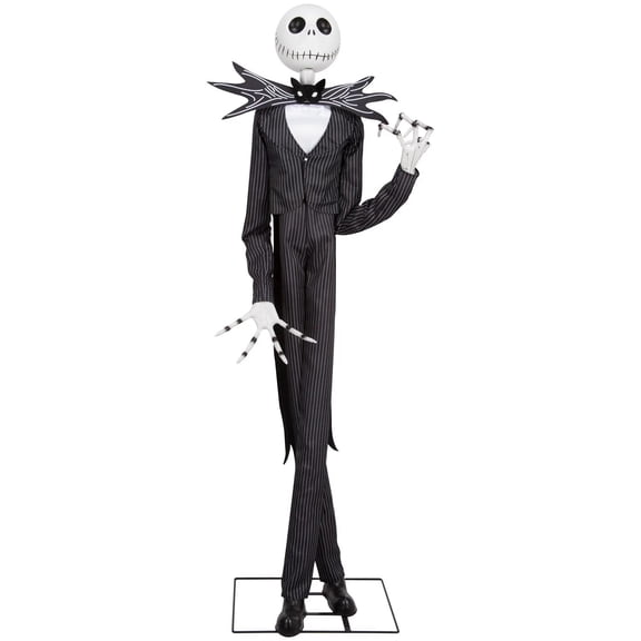 78" Animated Deluxe The Nightmare Before Christmas Black & Purple Jack Skellington Decoration