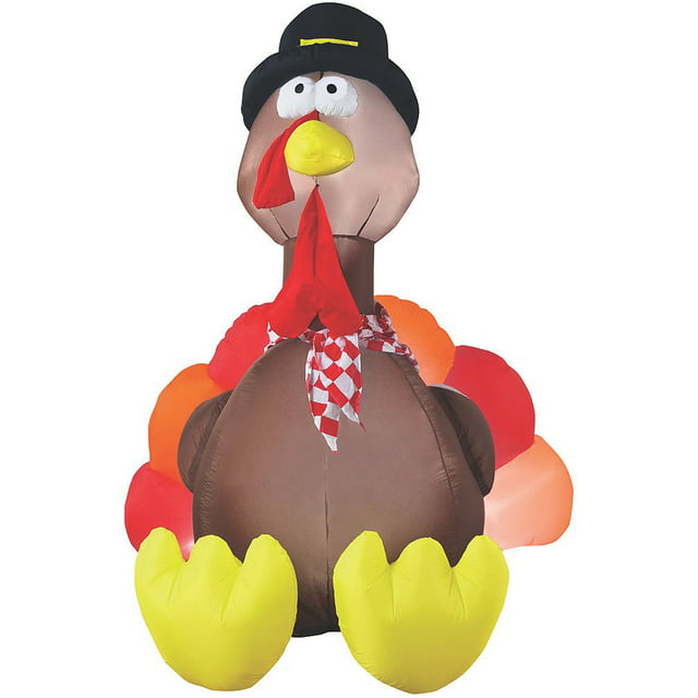 Gemmy 6 ft Inflatable Turkey Decoration with Lights