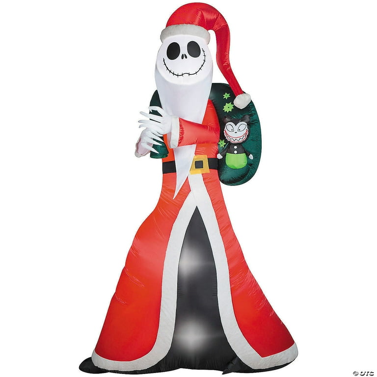 Gemmy Airblown Jack Skellington as Sandy Claws, 60 in. Nightmare