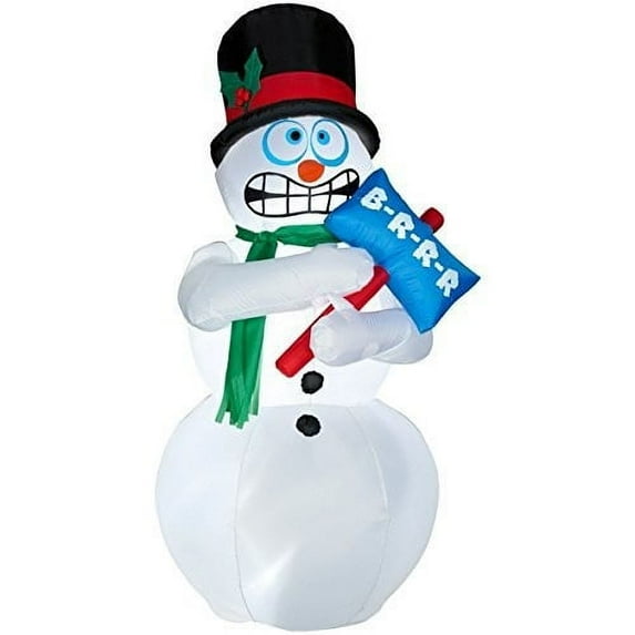 Gemmy (#86235) Inflatable Animated Shivering Snowman, Shivers and Shakes, 6'