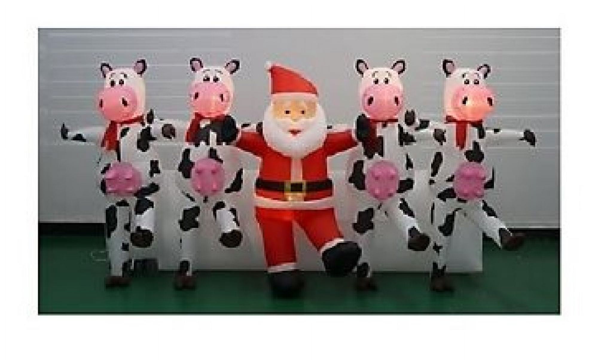 Gemmy 882637 Airblown Christmas Inflatables Decor Santa with Cows Dance