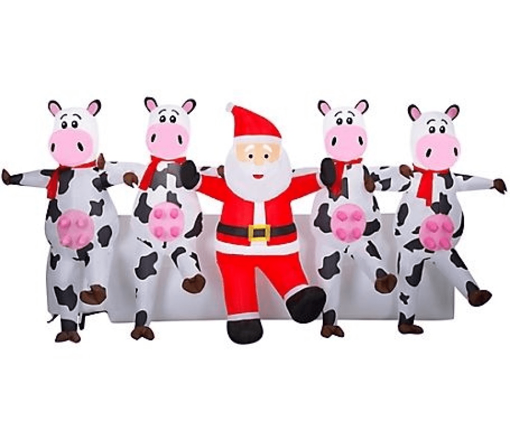 Gemmy 882637 Airblown Christmas Inflatables Decor Santa with Cows Dance