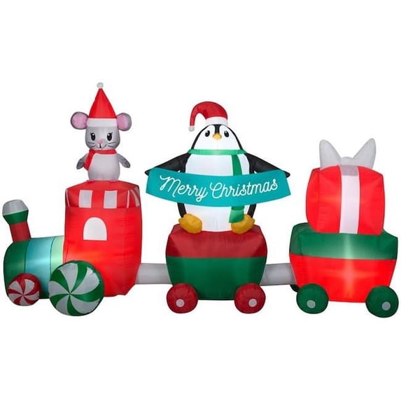 Gemmy Christmas Airblown Train Yard Inflatable, 69.68"