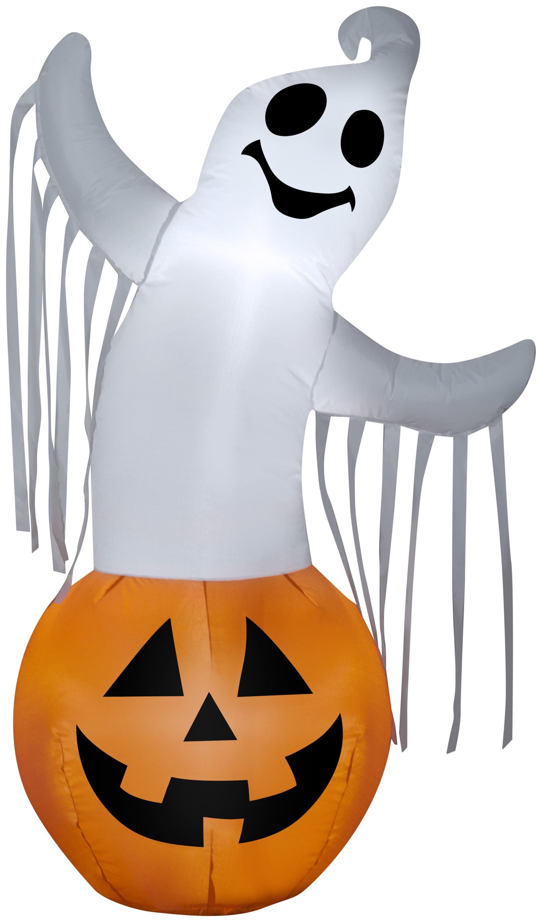 3.5 ft Multicolored Inflatable Ghost in Pumpkin Outdoor Decor