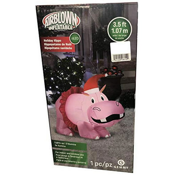 Gemmy Airblown-Hippo w/Pink Tutu-SM