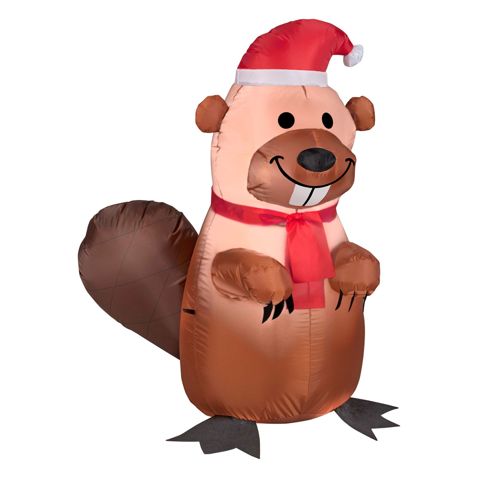 Gemmy Airblown Holiday Beaver with Santa Hat And Scarf Inflatable ...